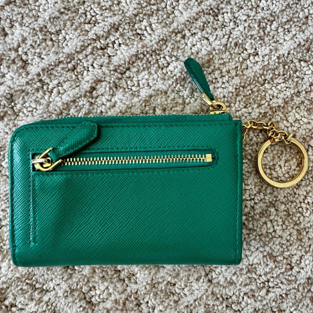 PRADA SAFFIANO LEATHER KEYCHAIN IN MANGO - Picture 3 of 8